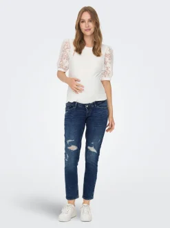 OLMENEDA Hög midja Rak passform Ankellängd Jeans