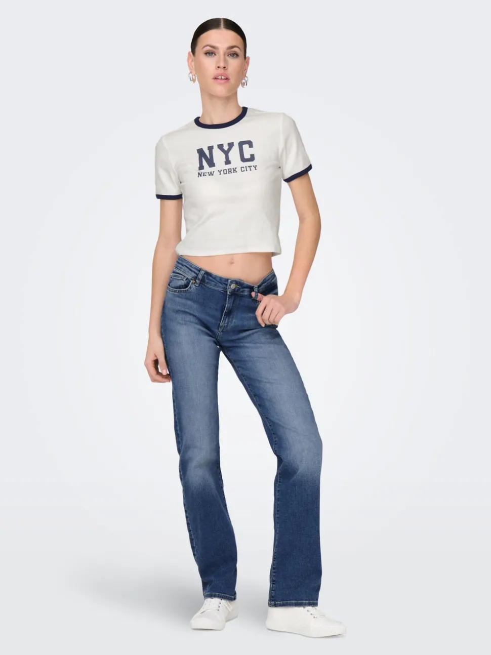 ONLALICIA Medelhög midja Rak passform Jeans