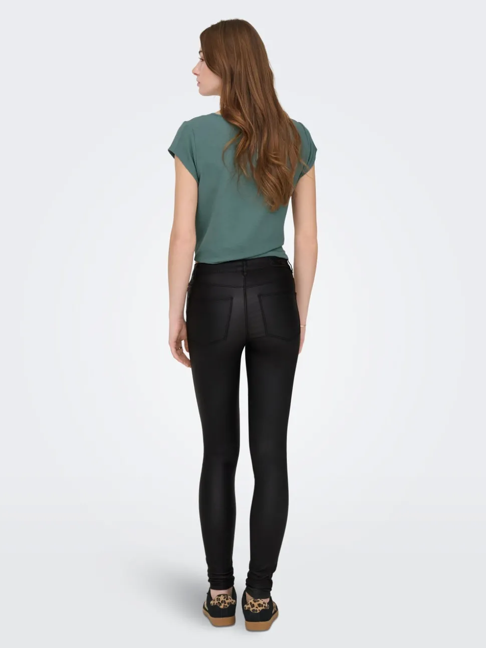 ONLANNE Skinny Fit Byxor i läderimitation