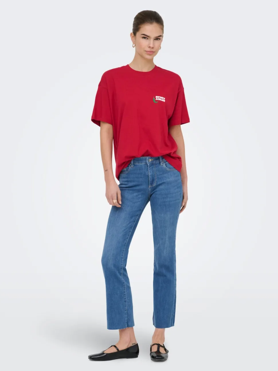 ONLANN-KENYA Medelhög midja Utsvängd passform Jeans