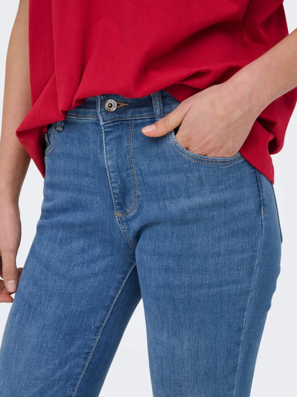 ONLANN-KENYA Medelhög midja Utsvängd passform Jeans