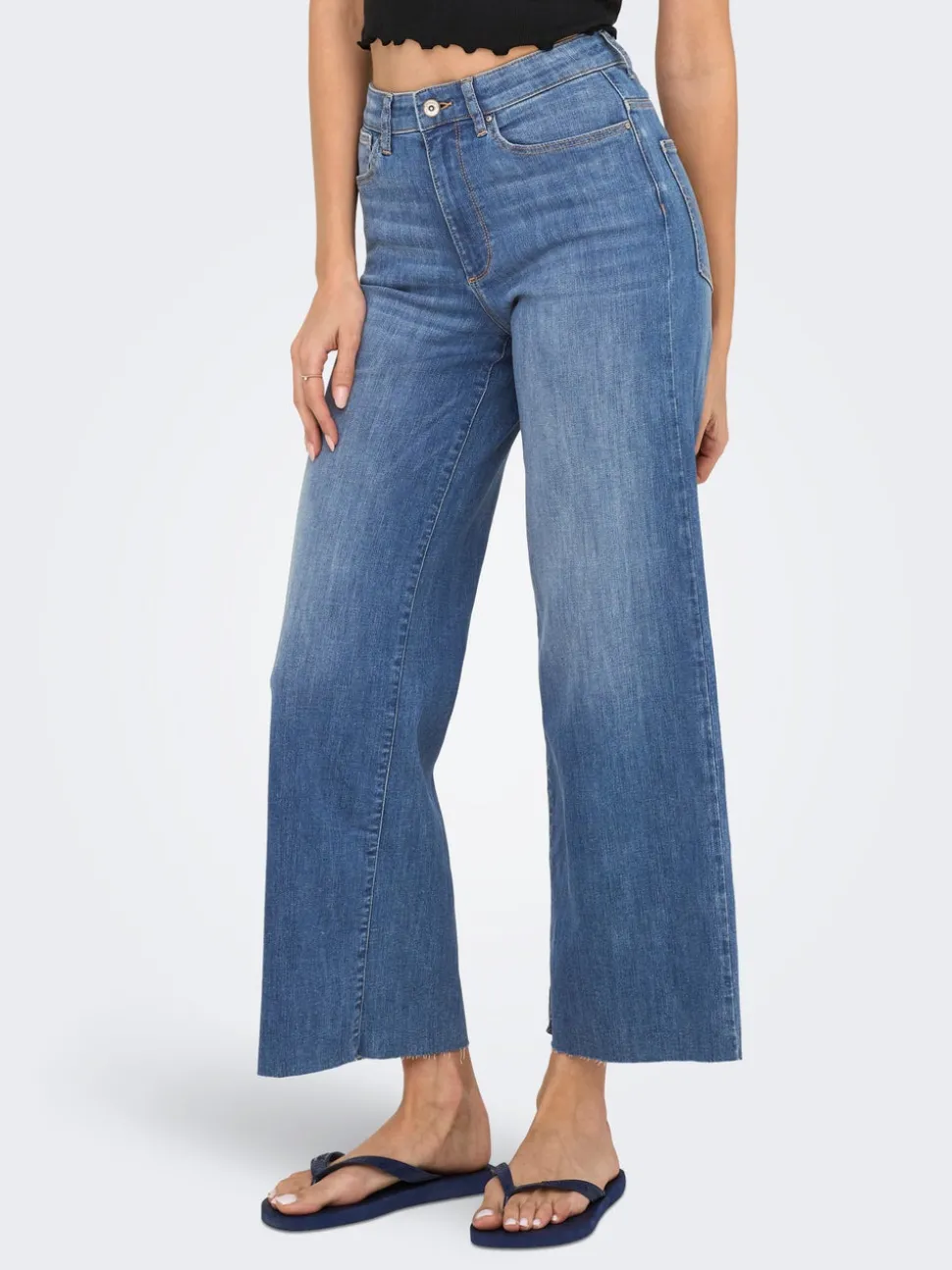 ONLANN-MADISON Hög midja Cropped Fit Jeans