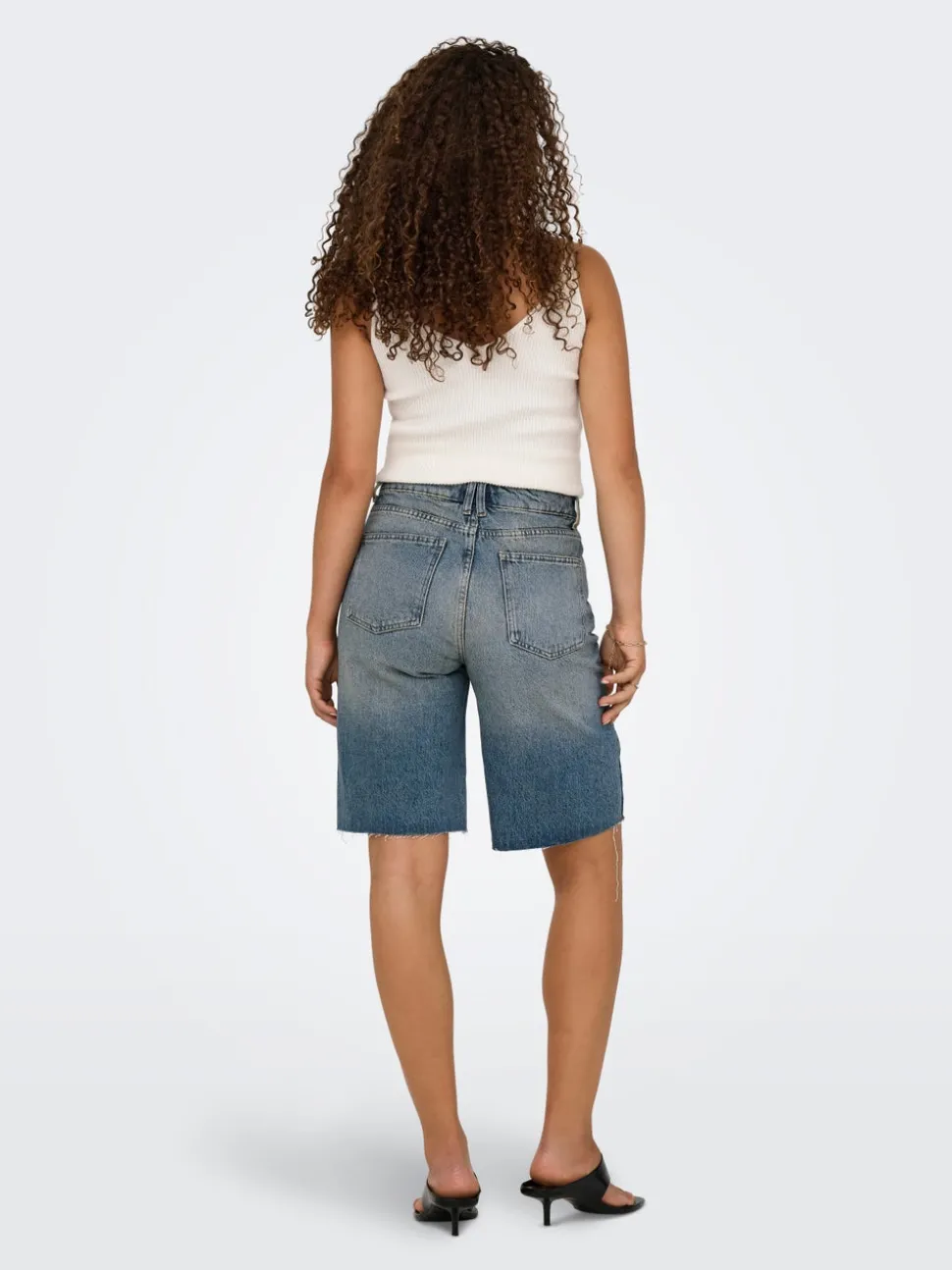 ONLCARO Hög midja Lös passform Denimshorts