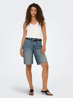 ONLCARO Hög midja Lös passform Denimshorts
