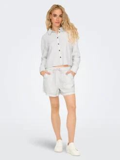 ONLCARO Medelhög midja Normal passform Linne Shorts
