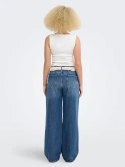 ONLCARRIE Medelhög midja Vida ben Jeans