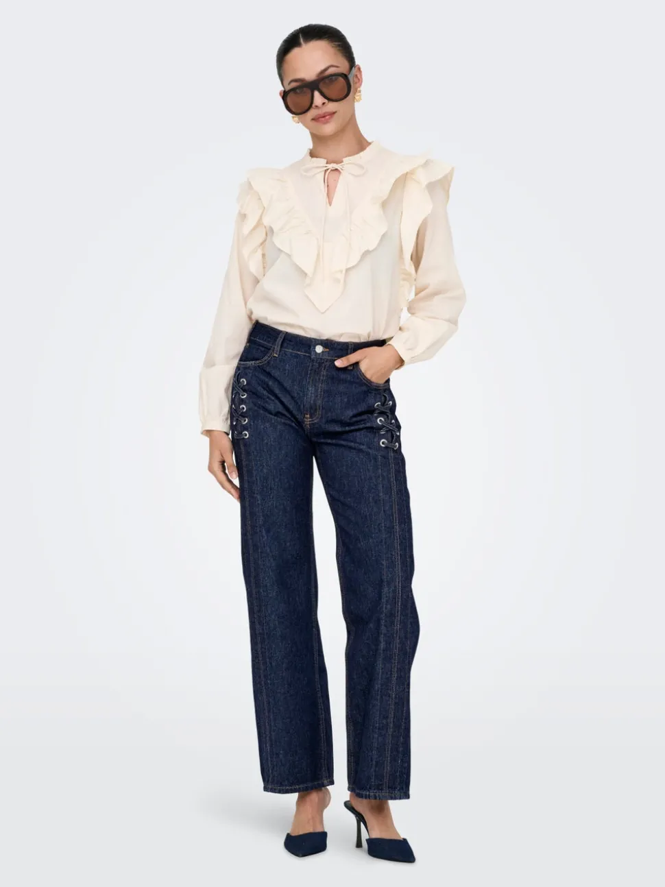 ONLCOBAIN Medelhög midja Vida ben Jeans