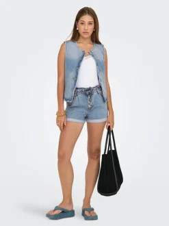ONLCUBA Hög midja Avslappnad Denimshorts