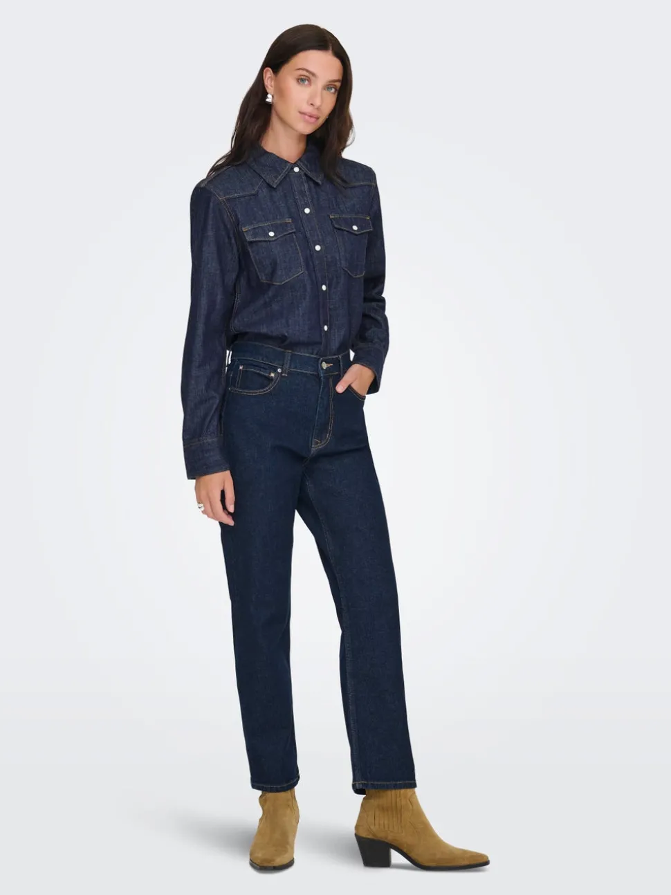 ONLELISA Medelhög midja Rak passform Ankellängd Jeans