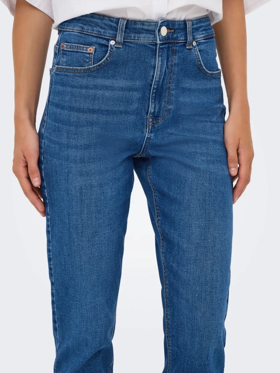 ONLEMEL Hög midja Rak passform Ankellängd Jeans