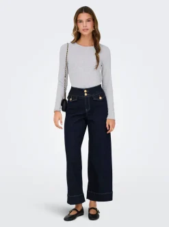 ONLEMILIA Hög midja Bred passform - Beskuren Jeans