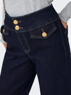 ONLEMILIA Hög midja Bred passform - Beskuren Jeans