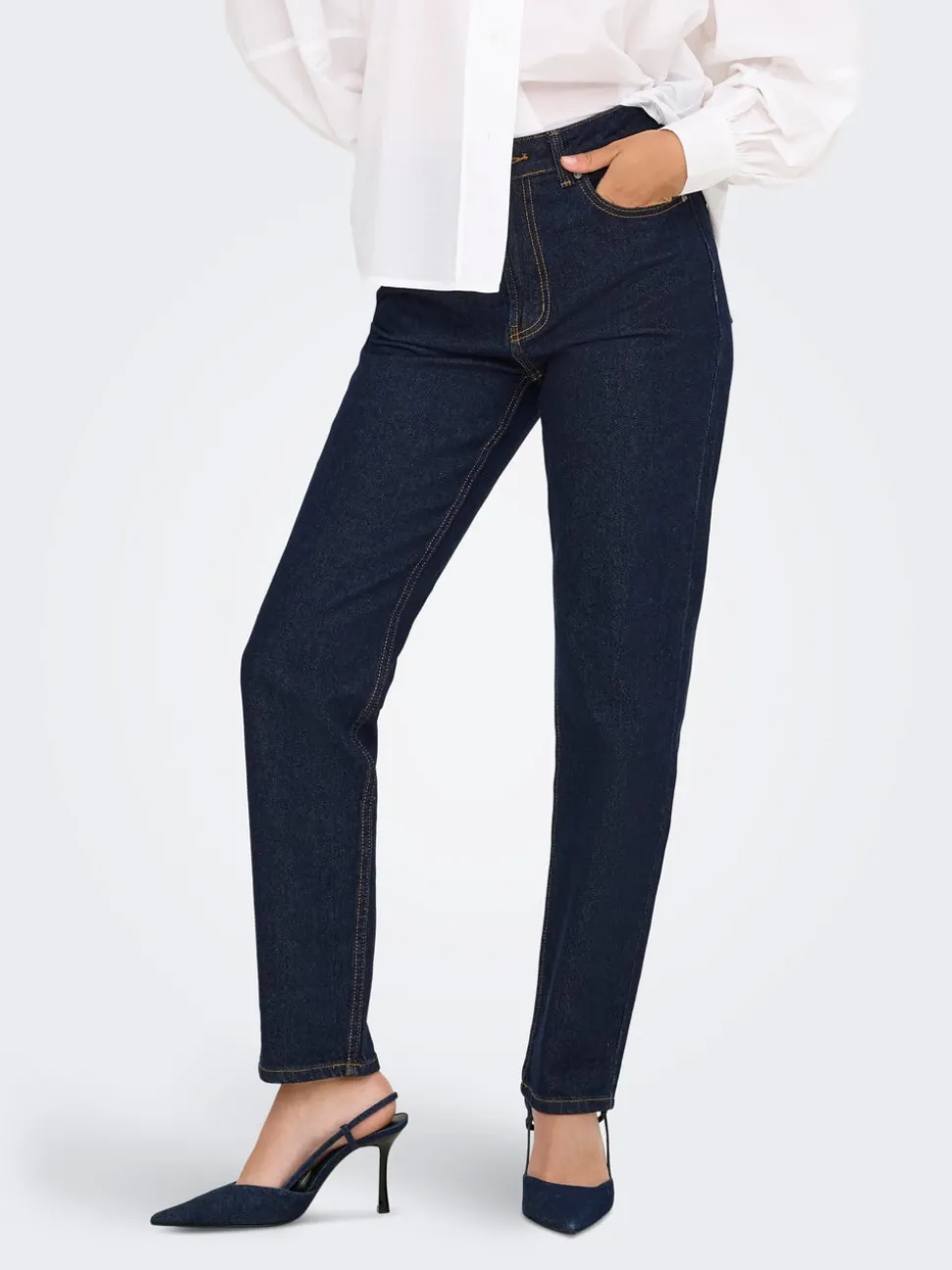 ONLEMILY Hög midja Rak passform Ankellängd Jeans
