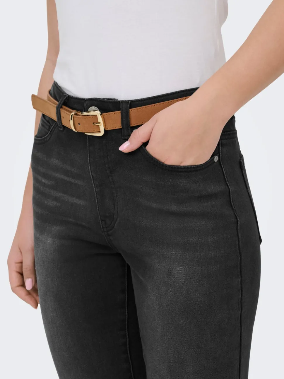 ONLEMILY-MILA Hög midja Rak passform Ankellängd Jeans