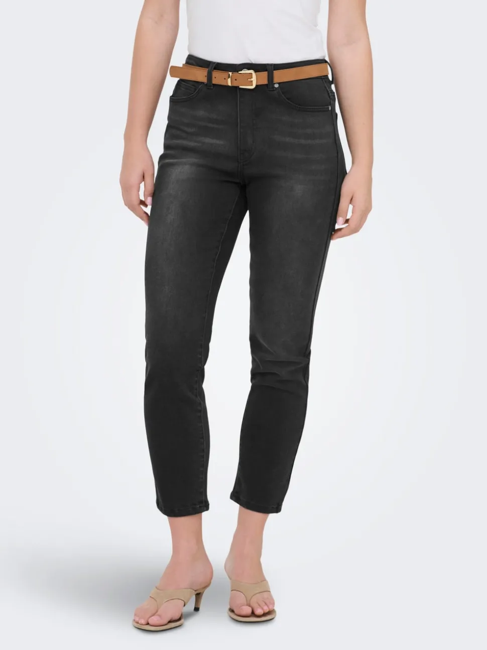ONLEMILY-MILA Hög midja Rak passform Ankellängd Jeans