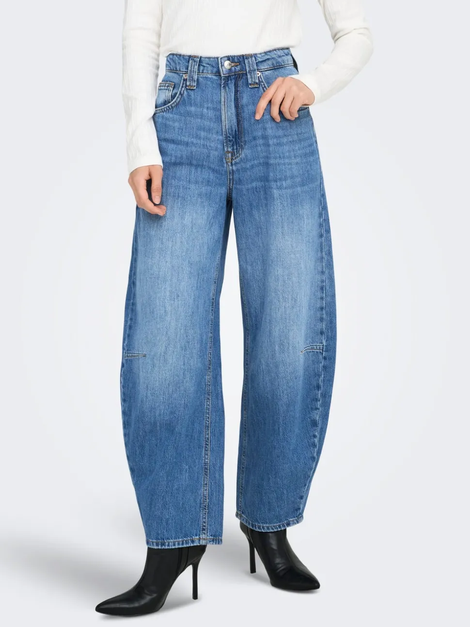 ONLFRANKIE Hög midja Barrel-passform Ankellängd Jeans