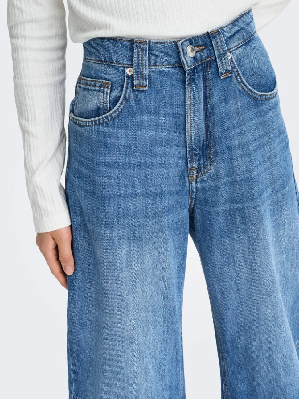 ONLFRANKIE Hög midja Barrel-passform Ankellängd Jeans