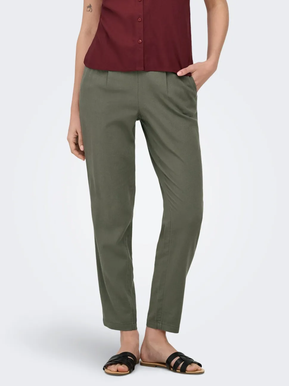 ONLGOA-POPTRASH Comfort fit Linne Byxor