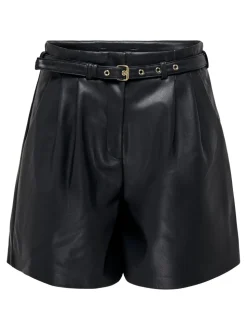 ONLHEIDI Medelhög midja Normal passform Shorts i läderimitation