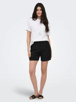 ONLITA Hög midja Normal passform Linne Bermudashorts
