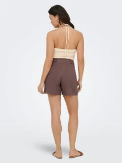ONLITA Hög midja Normal passform Linne Bermudashorts