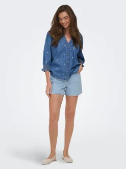 ONLJOSEPHINE Hög midja Lös passform Denimshorts