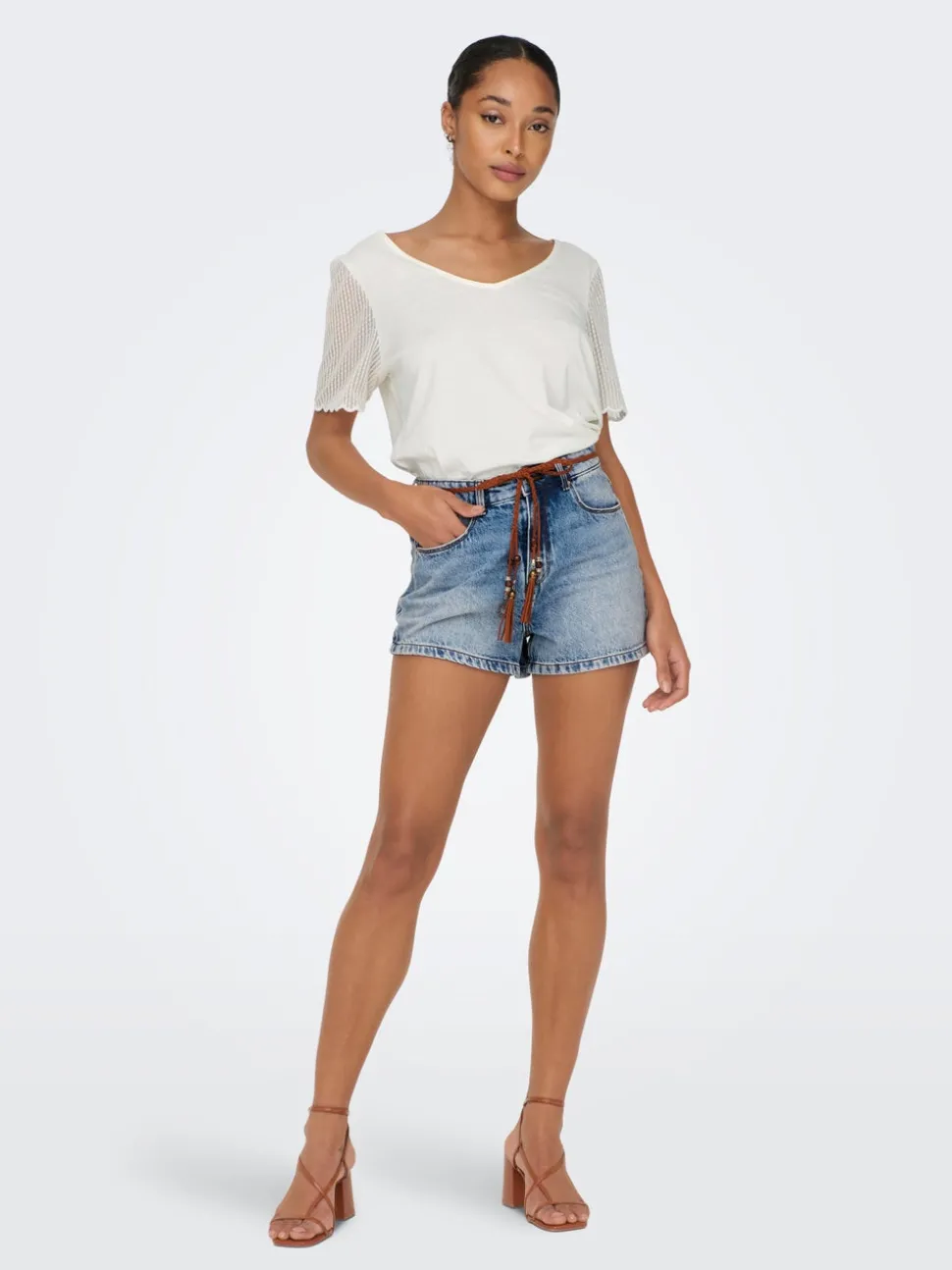ONLKELLY Hög midja Normal passform Denimshorts