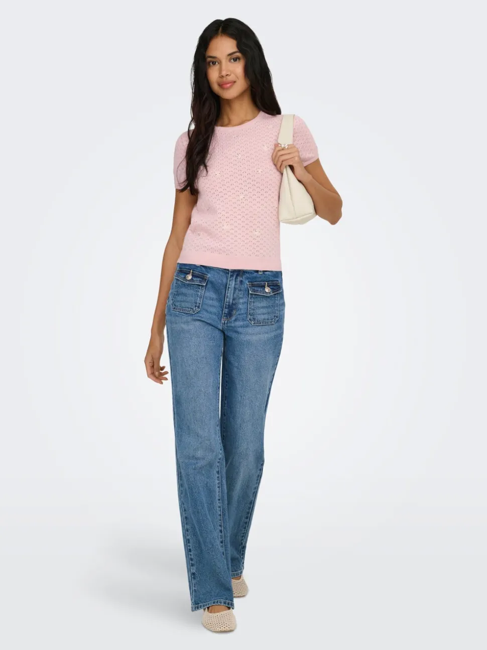 ONLLUNA Stickad T-shirt