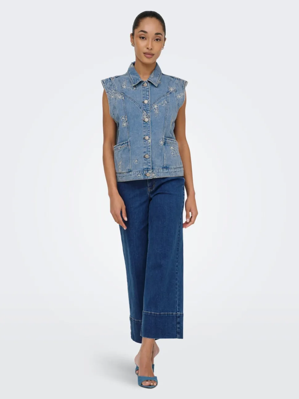 ONLMADISON Hög midja Vida ben Beskuren Jeans