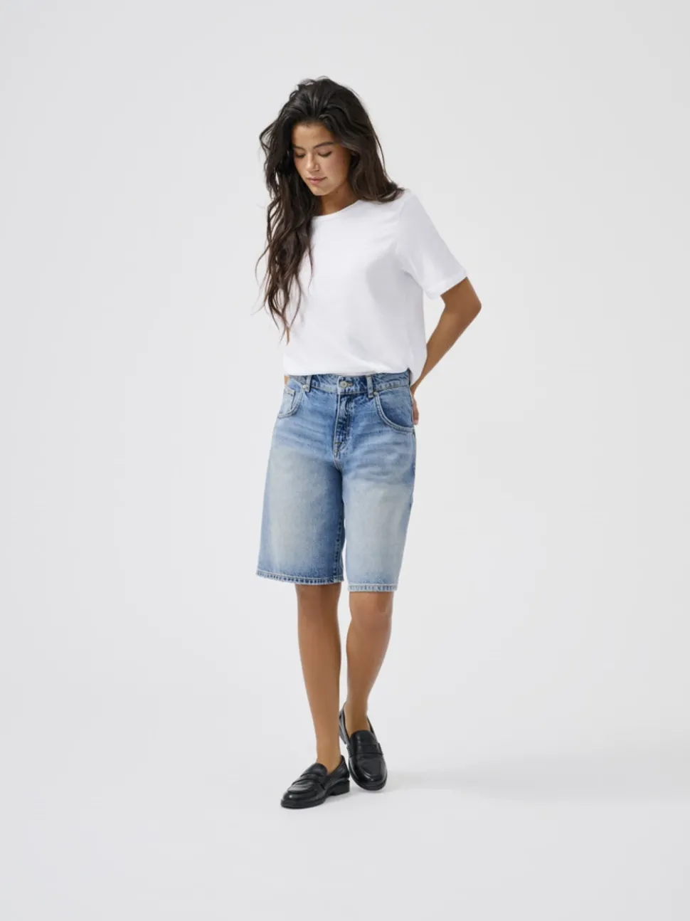 ONLMATE Medelhög midja Baggy Fit Denimshorts