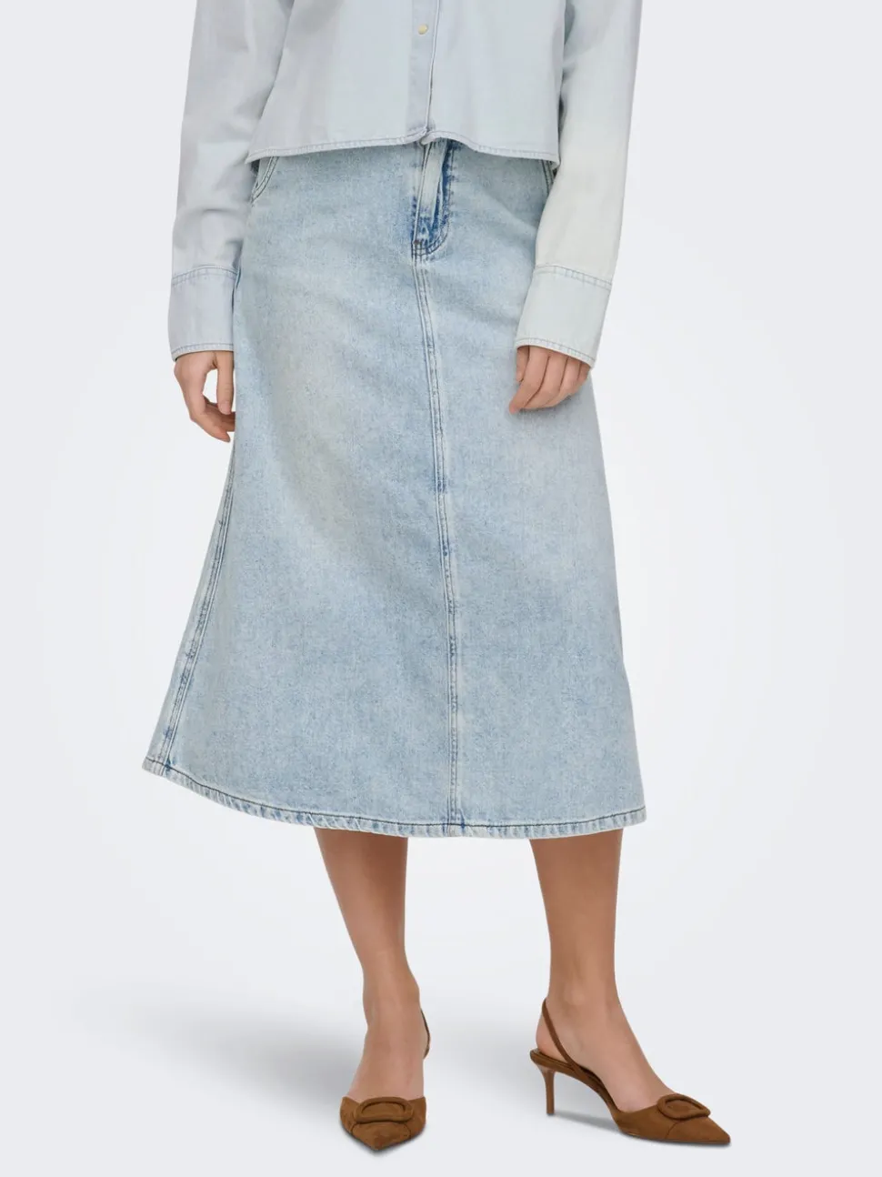 ONLMINDY Denim Jeanskjol Lång kjol
