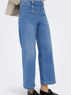 ONLNEW Hög midja Bred passform - Beskuren Beskuren Jeans