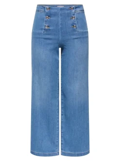 ONLNEW Hög midja Bred passform - Beskuren Beskuren Jeans