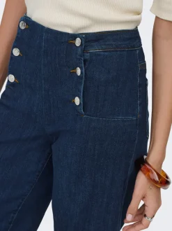 ONLNEW Hög midja Bred passform - Beskuren Beskuren Jeans
