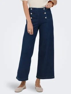 ONLNEW Hög midja Bred passform - Beskuren Beskuren Jeans