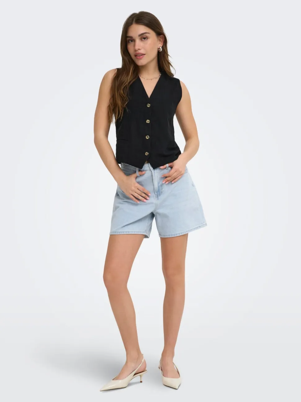 ONLPHINE Hög midja Normal passform Denimshorts