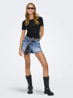 ONLROBYN Extra hög midja Rak passform Denimshorts