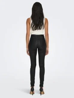 ONLROYAL Skinny Fit Byxor i läderimitation