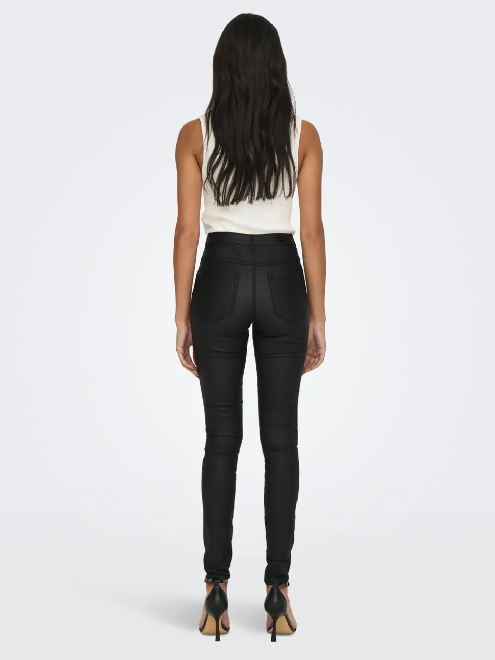 ONLROYAL Skinny Fit Byxor i läderimitation