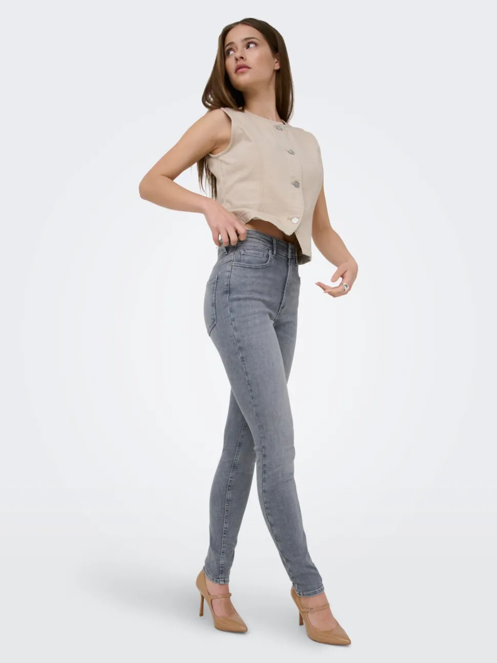 ONLROYAL-POWER Hög midja Skinny Fit Jeans