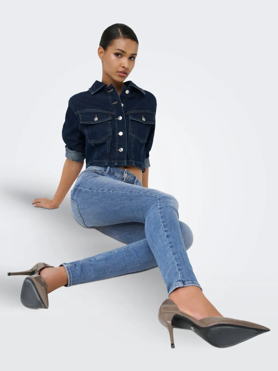 ONLROYAL-POWER Hög midja Skinny Fit Jeans