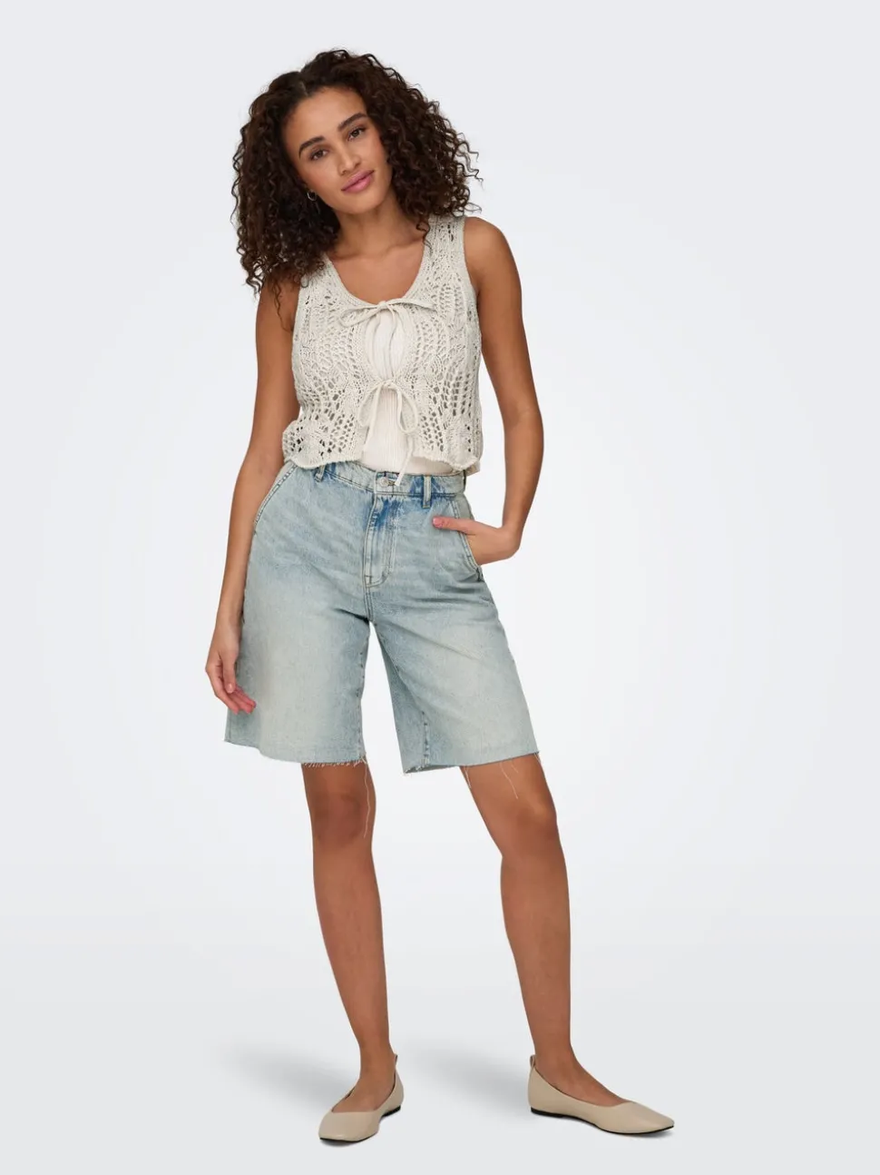 ONLRUTH Medelhög midja Lös passform Denimshorts