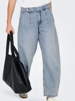 ONLSAVONA Medelhög midja Barrel-passform Ankellängd Jeans