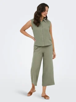 ONLSIESTA Cropped Fit Linne Culottebyxor