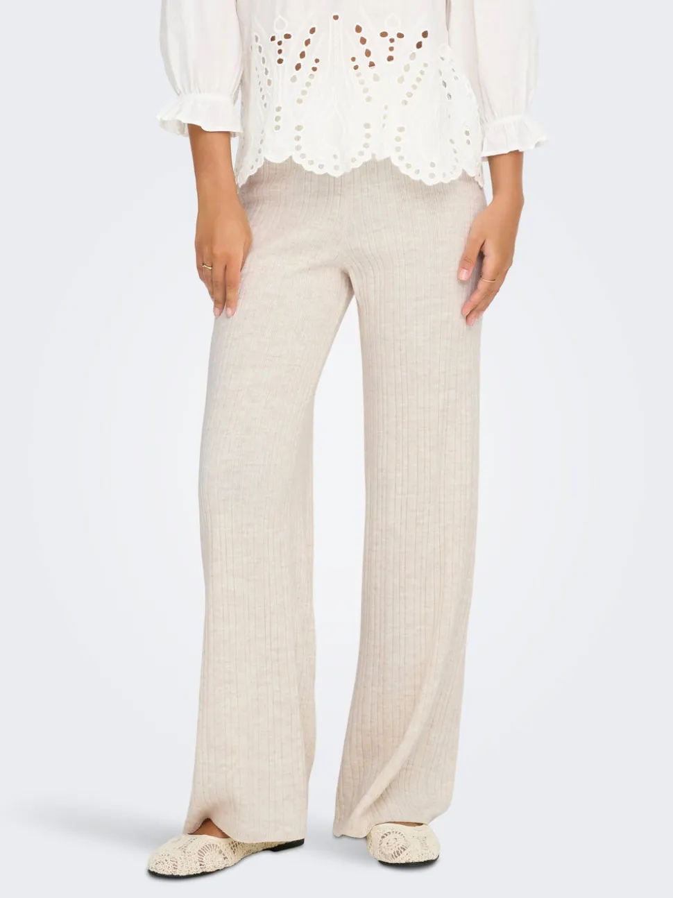 ONLTHEA Baggy Fit Stickade byxor