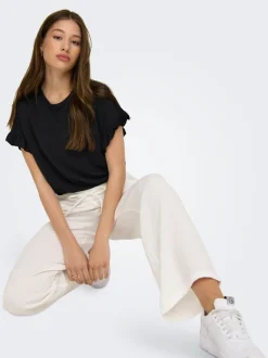 ONLTHYRA Comfort fit Byxor med vida ben