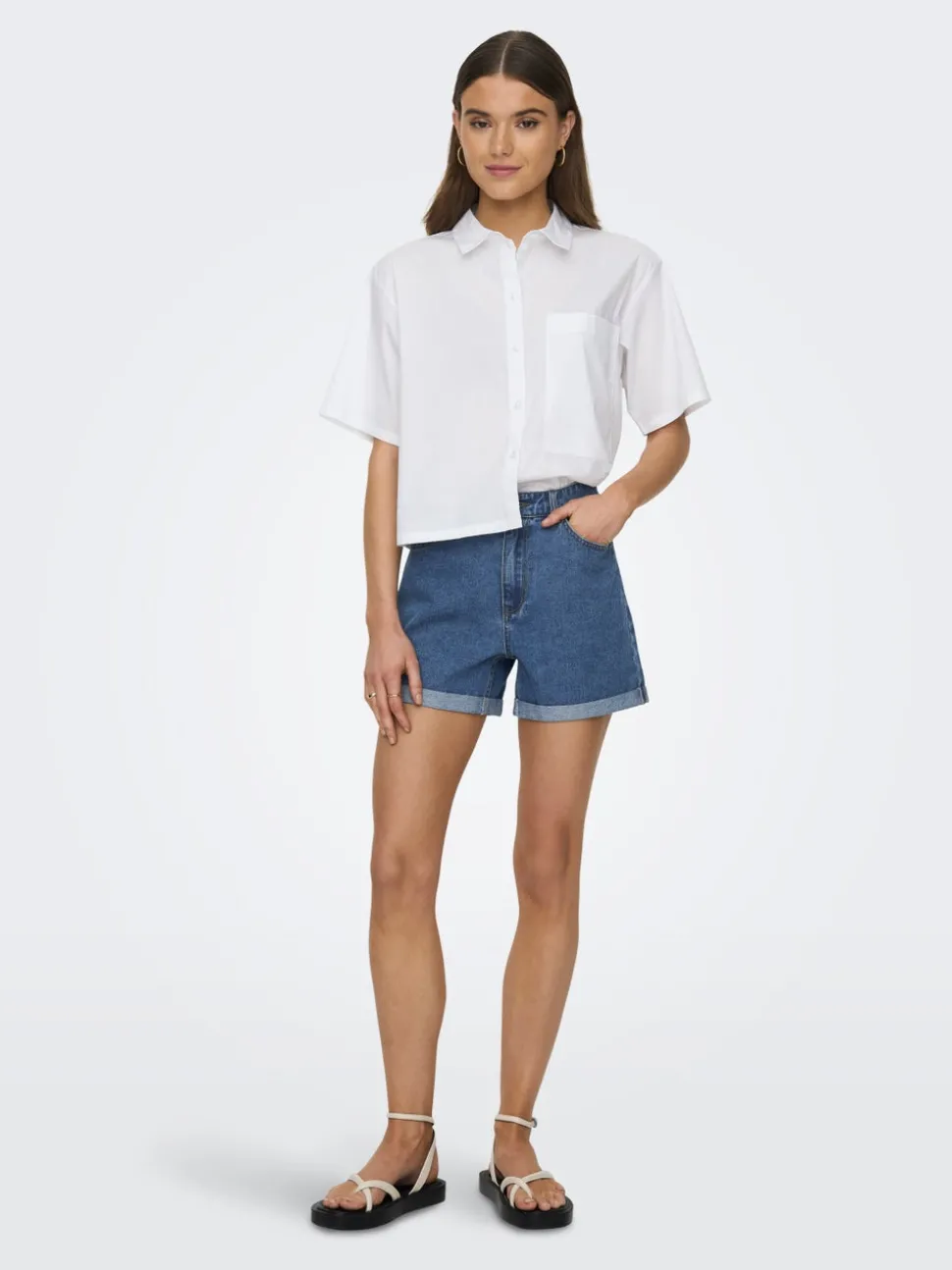 ONLVEGA Hög midja Normal passform Denimshorts