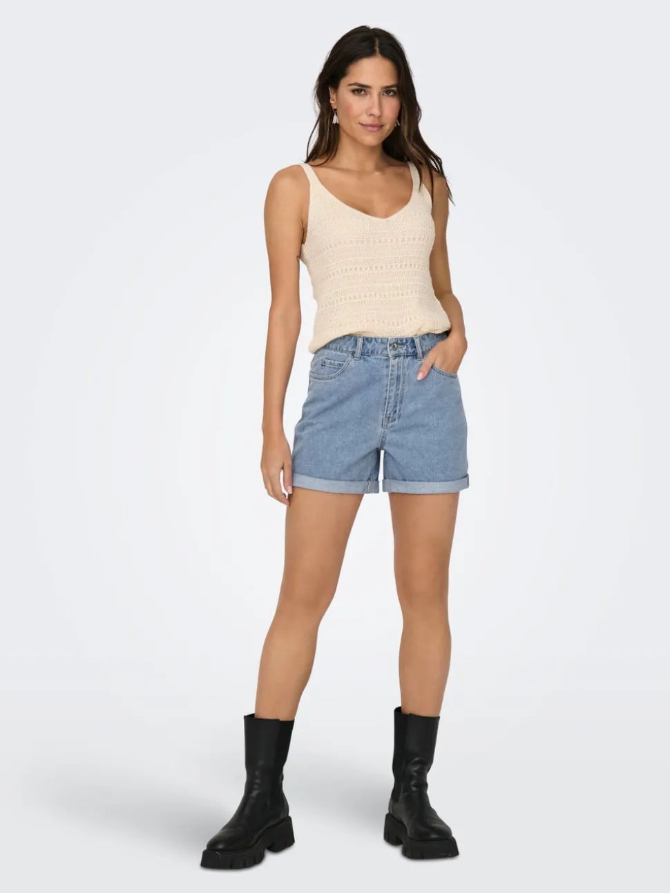 ONLVEGA Hög midja Normal passform Denimshorts