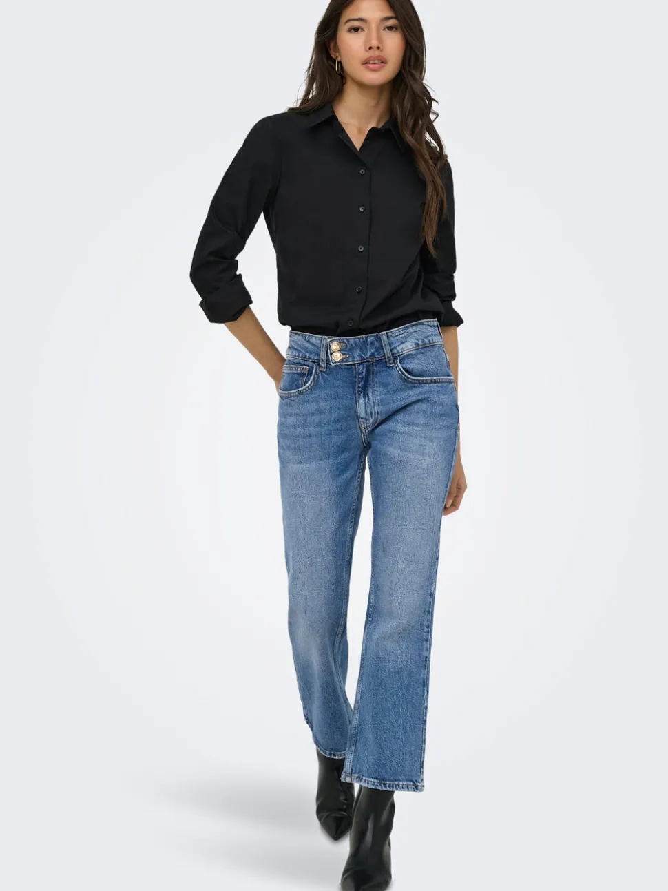 ONLVIOLET Hög midja Utsvängd passform Ankellängd Jeans