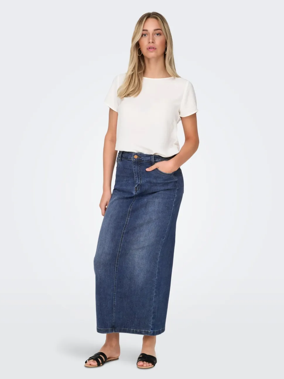 ONLWALO Denim Jeanskjol Lång kjol